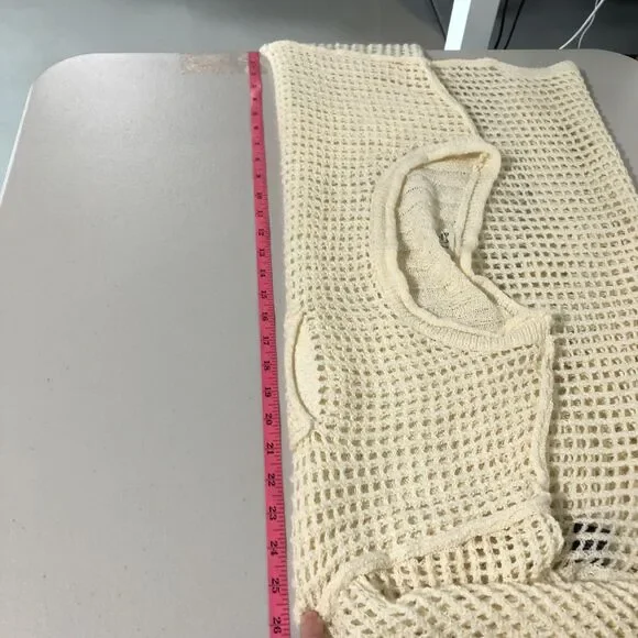 POL Sweater Womens Small Open Knit Pullover Oversized Pocket Sheer Acrylic - Picture 9 of 12